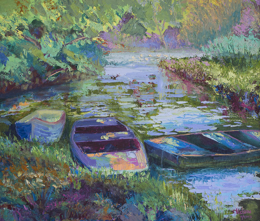 Blue Pond Painting by Cynthia McLean