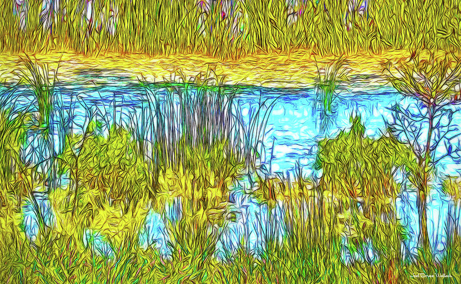 Nature Digital Art - Blue Pond Day -- Lake In Boulder Colorado by Joel Bruce Wallach