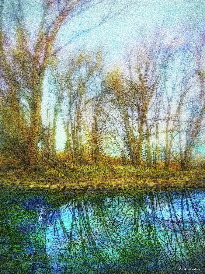 Blue Pond Dream Digital Art by Joel Bruce Wallach