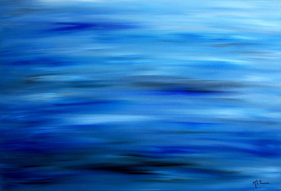 Abstract Painting - Blue Pond by Maria Laura Ortega
