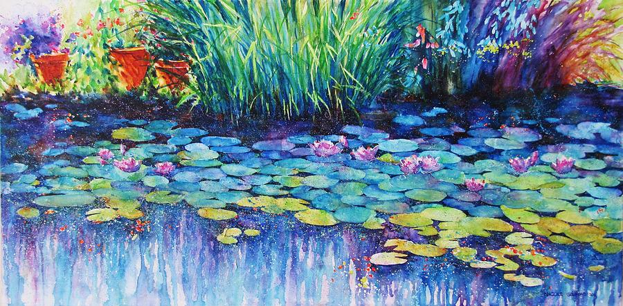Blue pond Painting by Nicole Gelinas