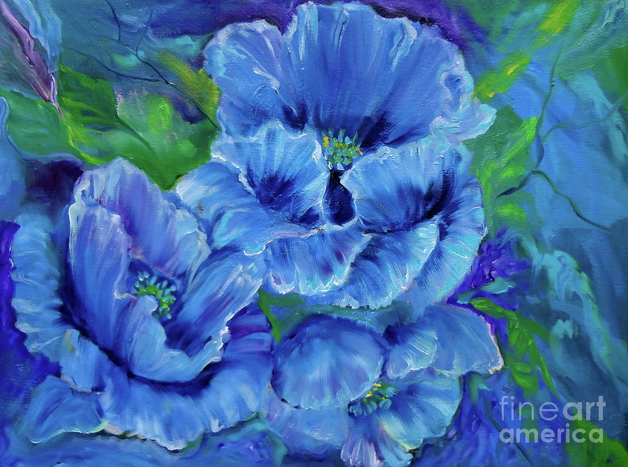 Blue Poppies 11 Painting by Jenny Lee