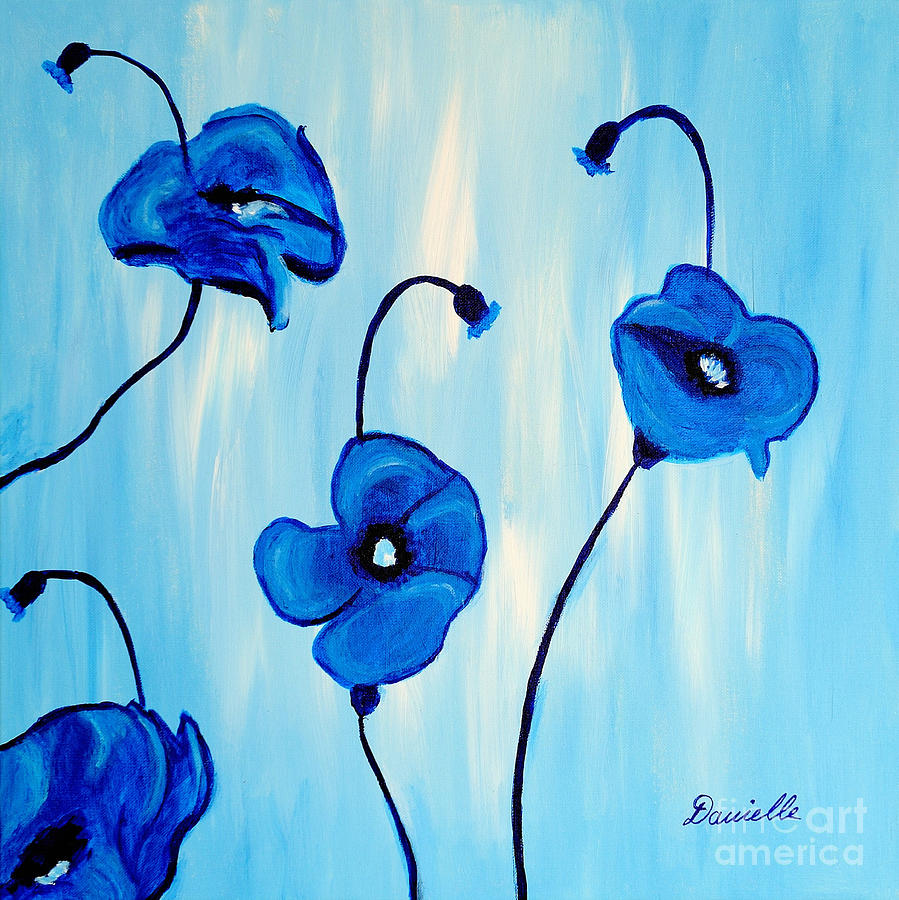 Blue Poppies Painting by Art by Danielle
