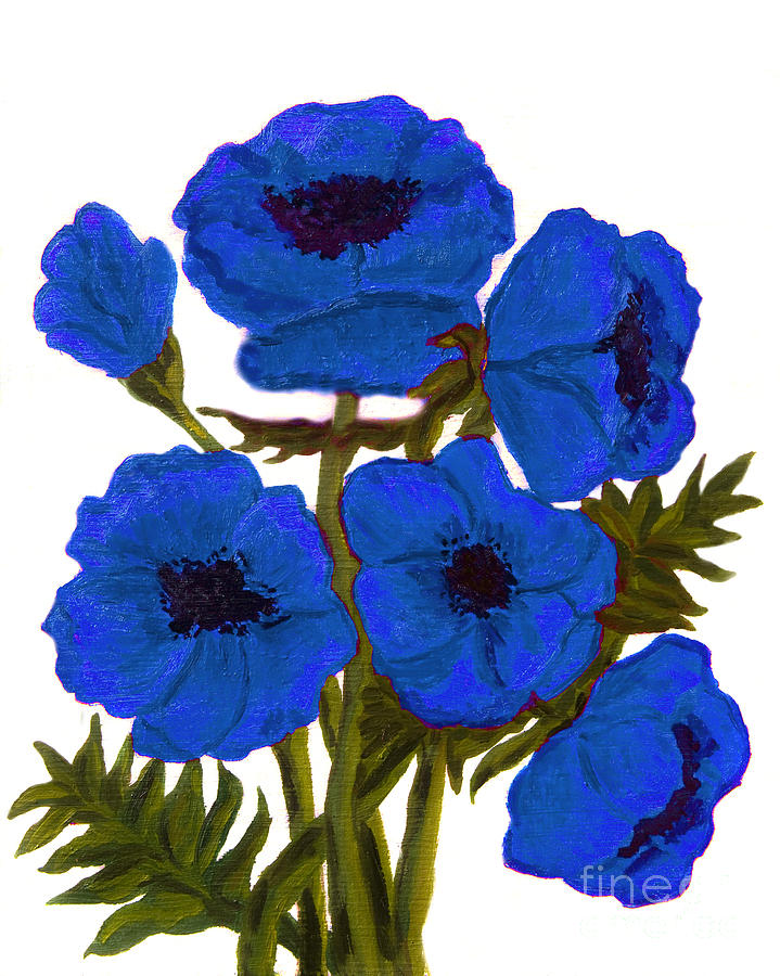 Blue poppies Painting by Irina Afonskaya