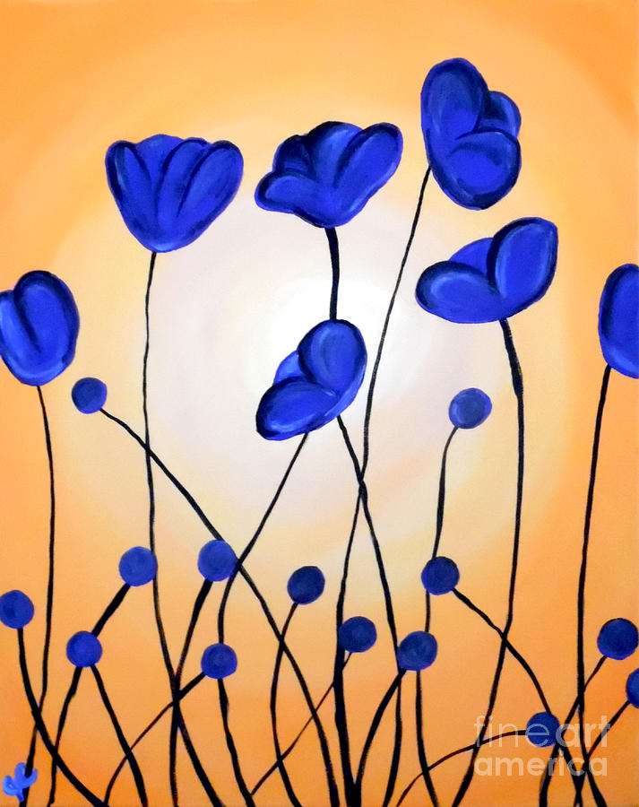 Blue Poppies Painting by Jilian Cramb - AMothersFineArt