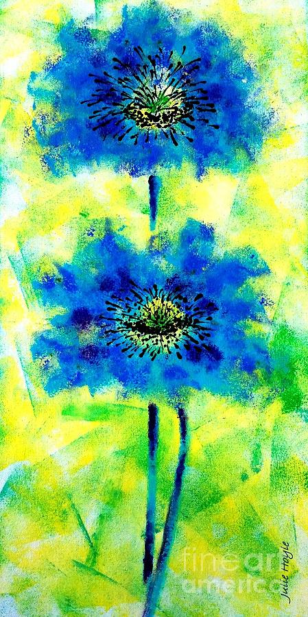 Flower Painting - Blue Poppies by Julie Hoyle