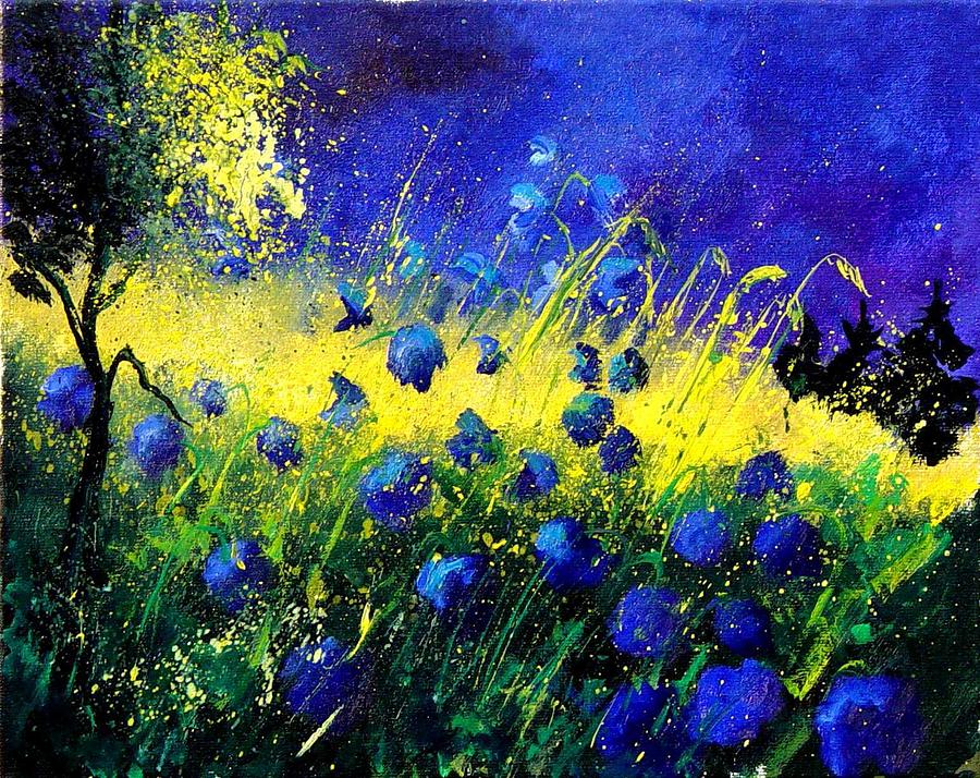 Blue Poppies Painting by Pol Ledent