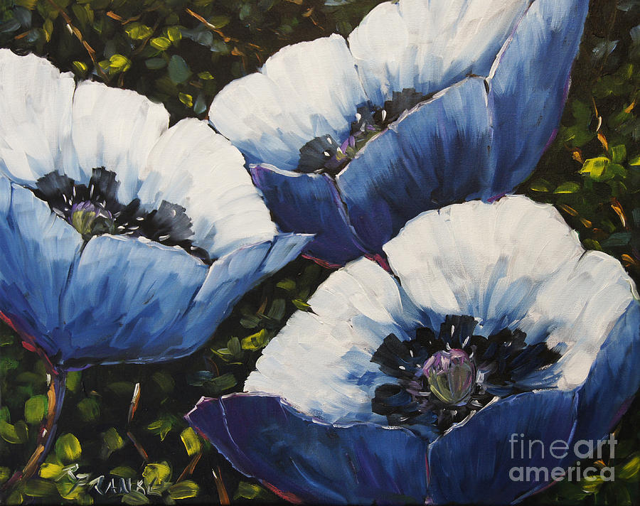 Blue Poppies Painting by Richard T Pranke