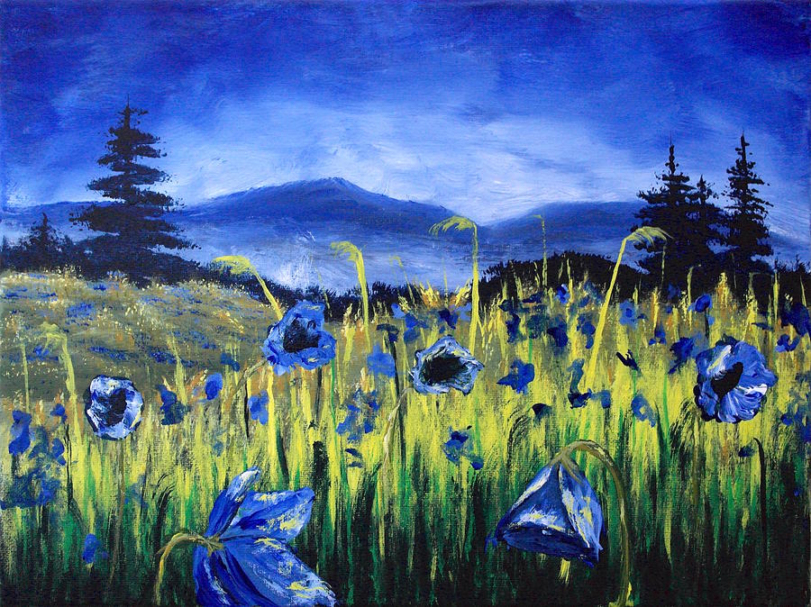 Blue Poppies Painting by Wayne Cantrell