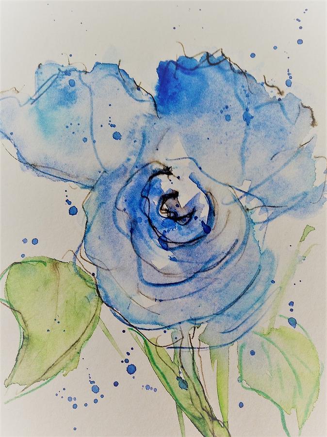 Blue Poppys 1 Painting by Britta Zehm