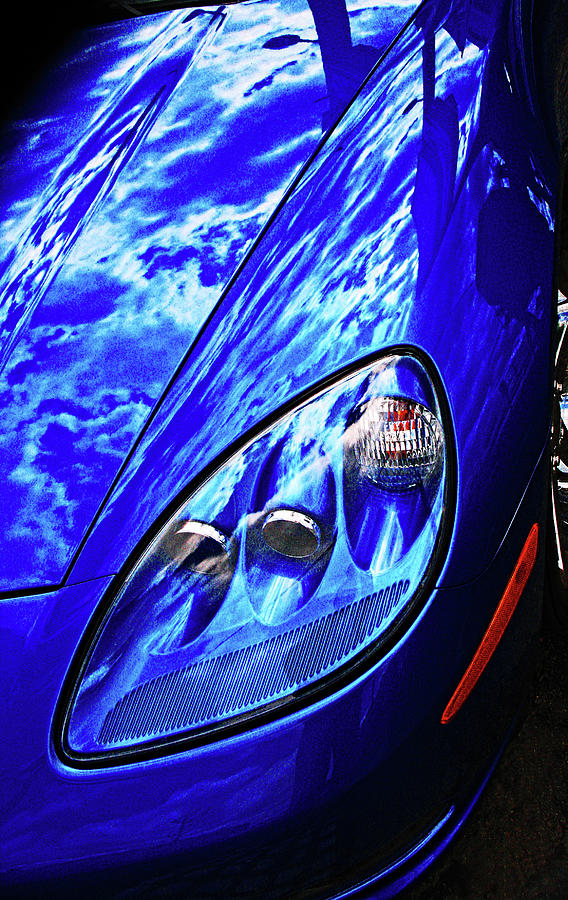 Blue Porsche, detail. Photograph by Bill Jonscher