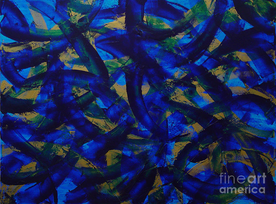 Abstract Painting - Blue Pyramid by Dean Triolo