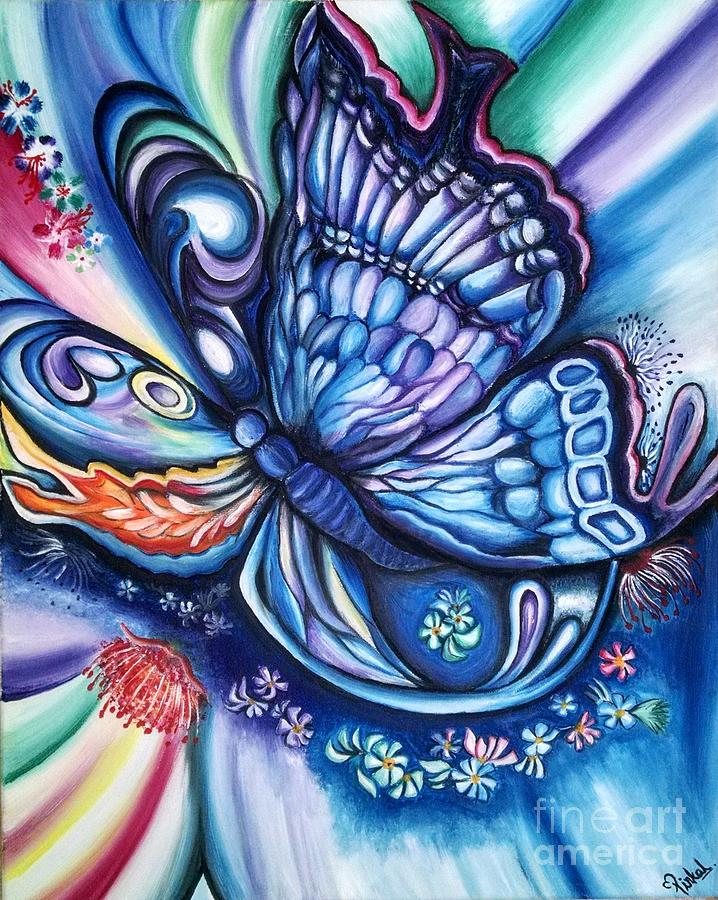 Butterfly Painting - Blue Queen Butterfly  by Pinkal Goyani