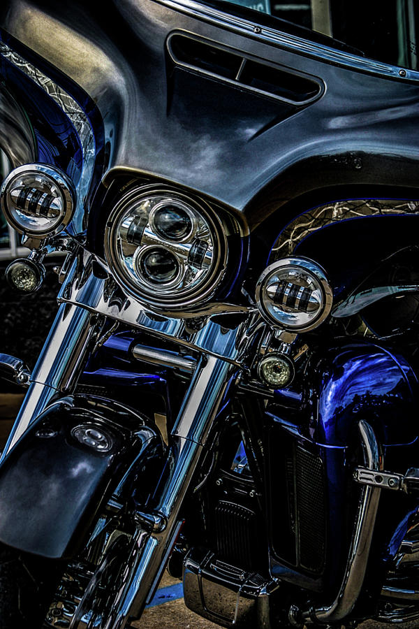 Blue Queen HD Motorcycle 5226 H_2 Photograph by Steven Ward