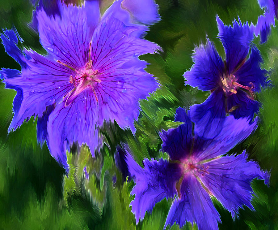 Flower Digital Art - Blue Rags by Ian  MacDonald