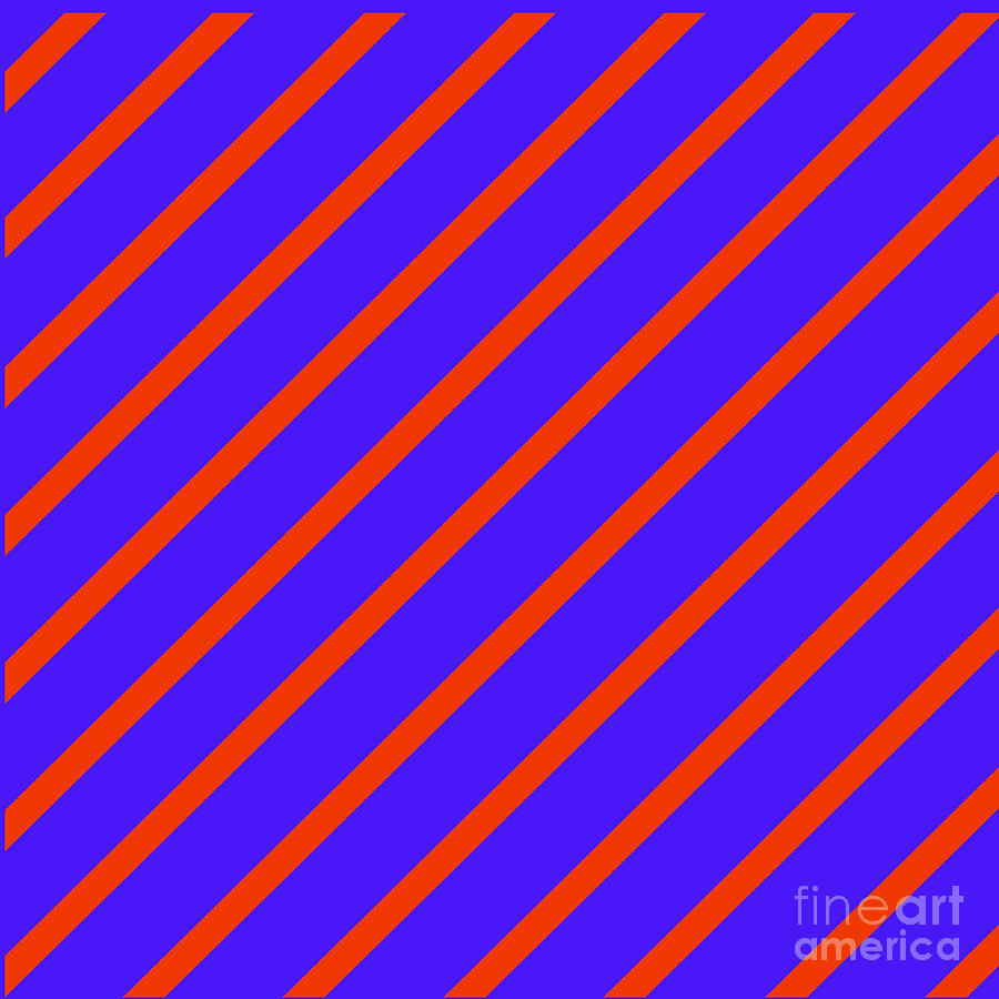 Blue Red Angled Stripes Abstract Digital Art by Susan Stevenson