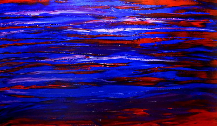 Blue Red Enigma #1 Painting by James Dunbar