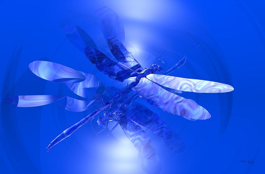 Dragonfly Digital Art - Blue Reflections Dragonfly by Deleas Kilgore