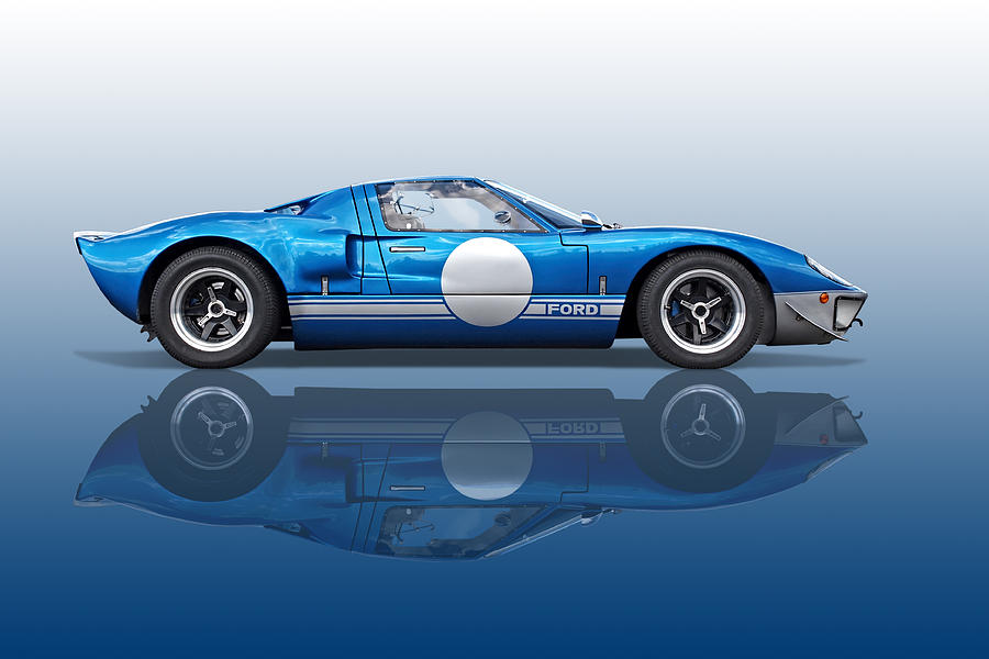 Ford Gt40 Photograph - Blue Reflections - Ford GT40 by Gill Billington