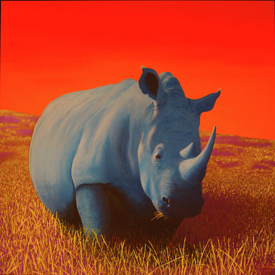 Blue Rhino Painting by John Rupp - Fine Art America