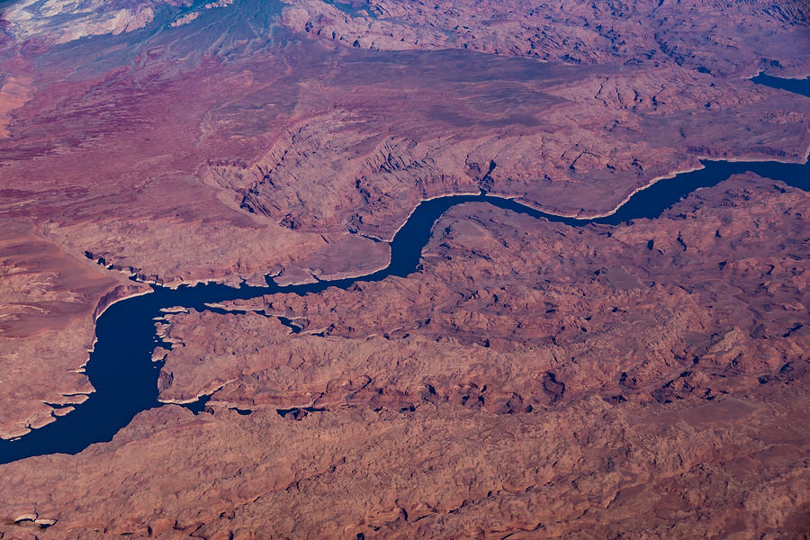 Blue Ribbon - The Colorado River Across The Mojave Desert Photograph by Georgia Mizuleva