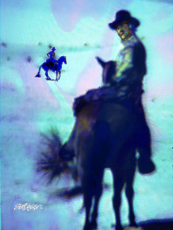 Desert Digital Art - Blue Riders by Seth Weaver