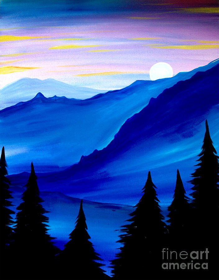 Mountain Painting - Blue Ridge at Dusk by Abbi Kay
