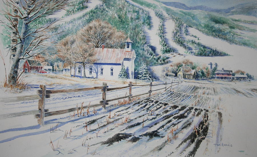 Landscape Painting - Blue Ridge Church by Tom Harris