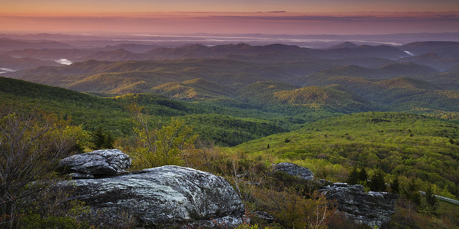 Mountain Photograph - Blue Ridge Dawn Panorama by Andrew Soundarajan