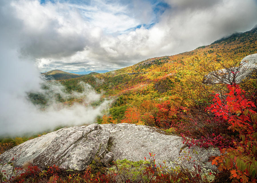 Nature Photograph - Blue Ridge Mountains NC Autumn Mystery by Robert Stephens