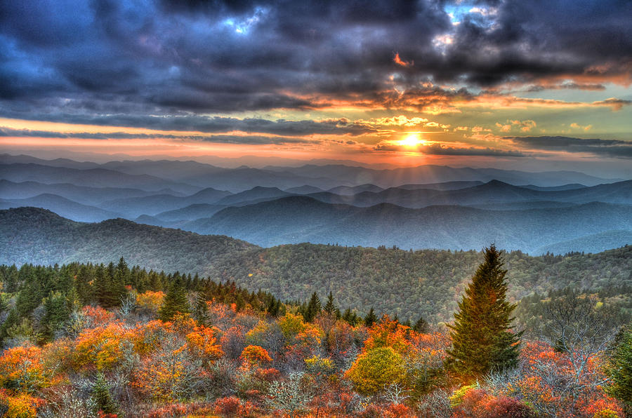 Blue Ridge Mountains Sunset Photograph by Mary Anne Baker