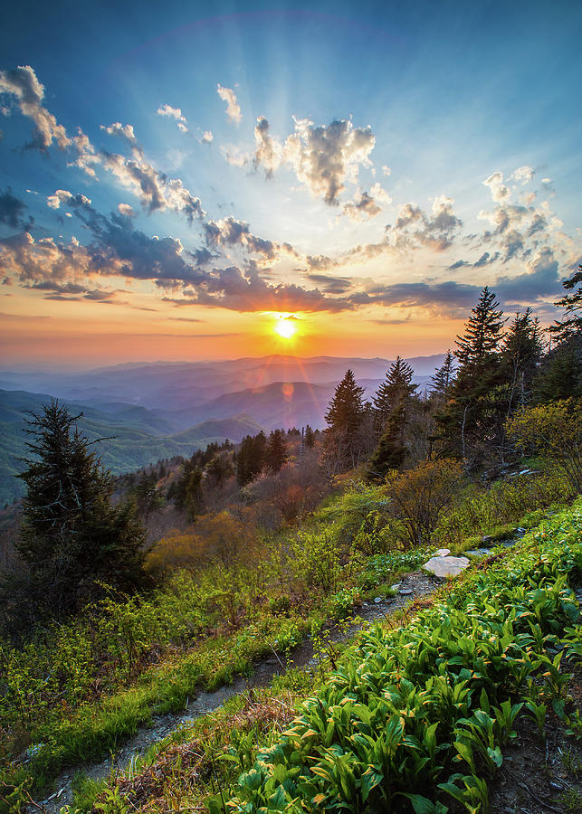 Sunset Photograph - Blue Ridge Parkway NC Follow The Sun by Robert Stephens Sunset Photograph - Blue Ridge Parkway NC Follow The Sun by Robert Stephens