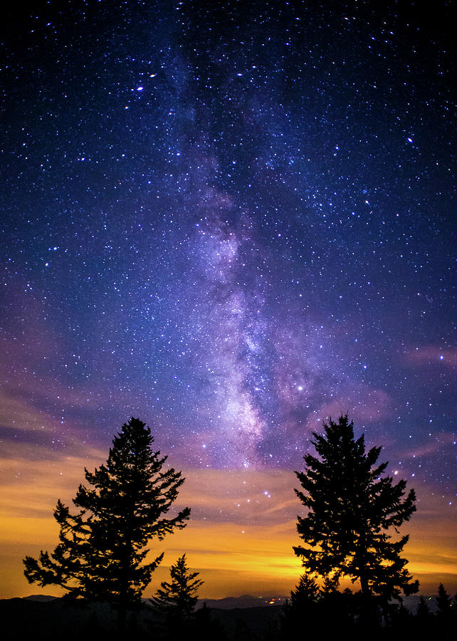 Blue Ridge Parkway NC Milky Way Landscape Photograph by Robert Stephens