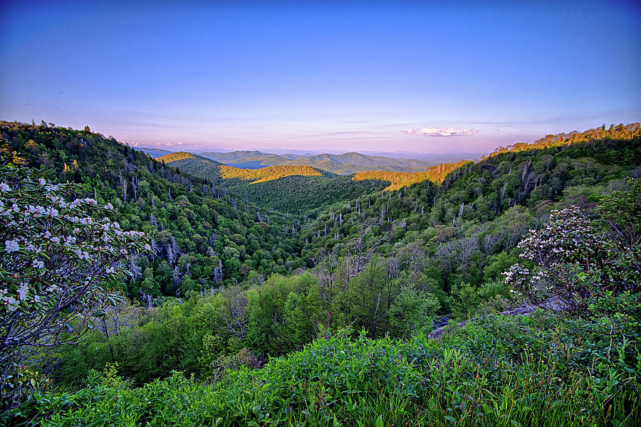 Blue Ridge Parkway summer Appalachian Mountains Sunset Photograph by Alex Grichenko