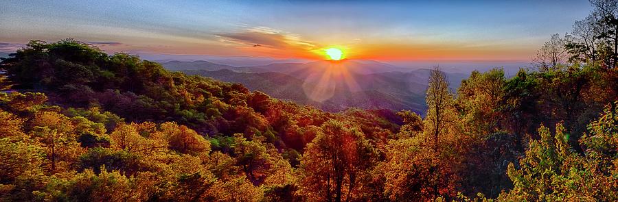 Blue Ridge Parkway summer Appalachian Mountains Sunset  Photograph by Alex Grichenko