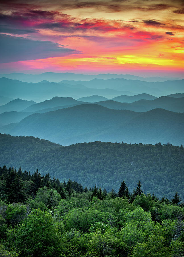 Blue Ridge Parkway Photograph - Blue Ridge Parkway Sunset - The Great Blue Yonder by Dave Allen