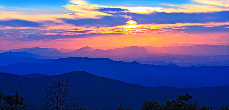 Blue Ridge Parkway Sunset, VA Photograph by The James Roney Collection