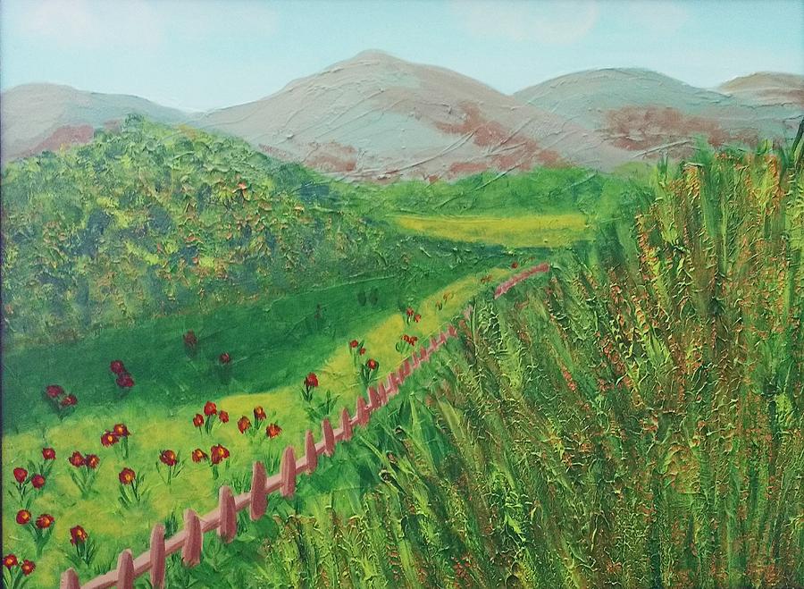 Blue Ridge Poppies Painting by Nancy Sisco