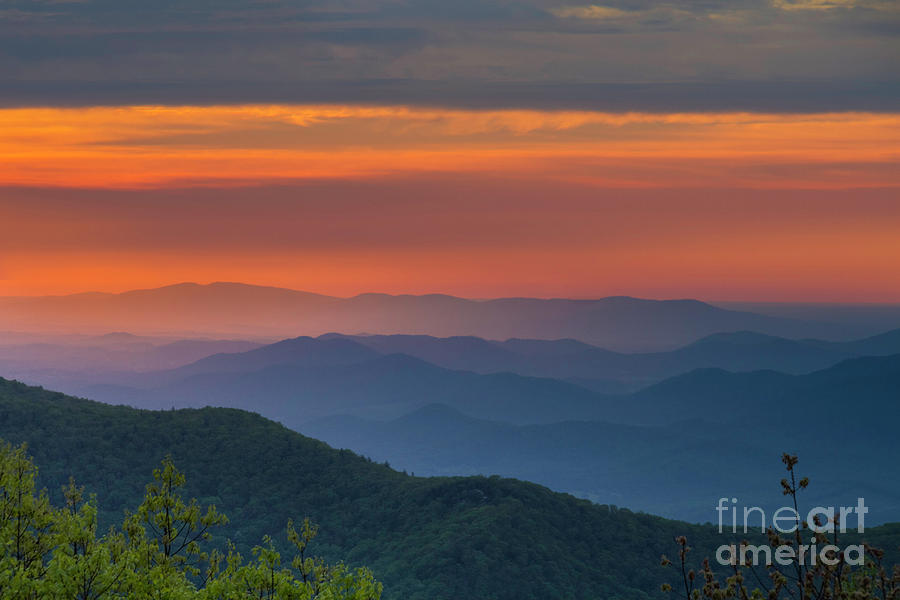 Mountain Photograph - Blue Ridge Sunrise at Wintergreen I by Karen Jorstad