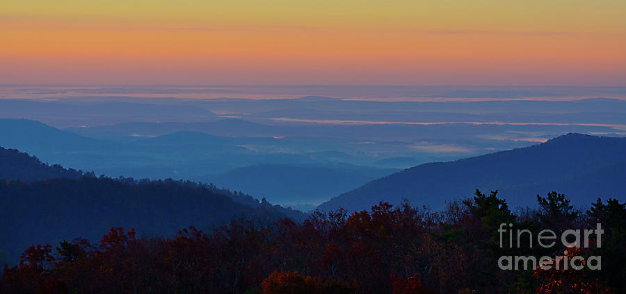 Blue Ridge Sunrise Panorama I Photograph by Karen Jorstad