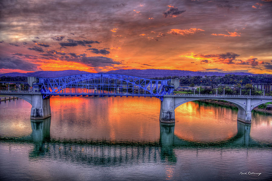 Blue Ridge Sunset Chief John Ross Bridge Chattanooga Tennessee Art Photograph by Reid Callaway