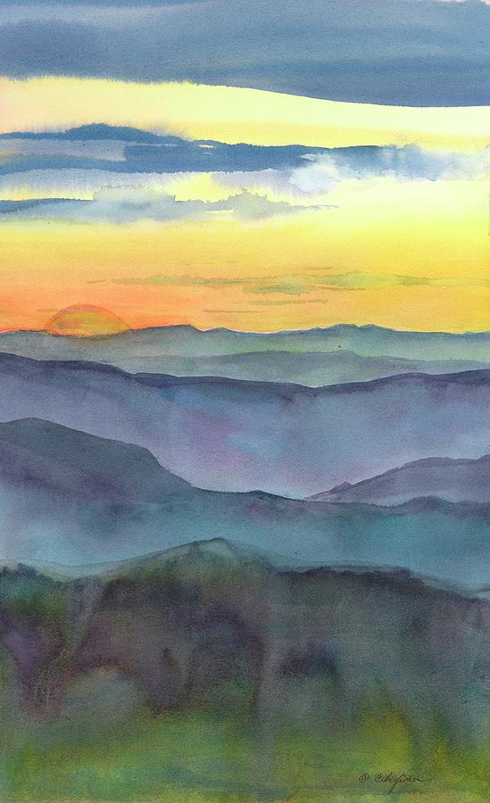 Blue Ridge Painting - Blue Ridge Sunset by Constance Fisher Blue Ridge Painting - Blue Ridge Sunset by Constance Fisher