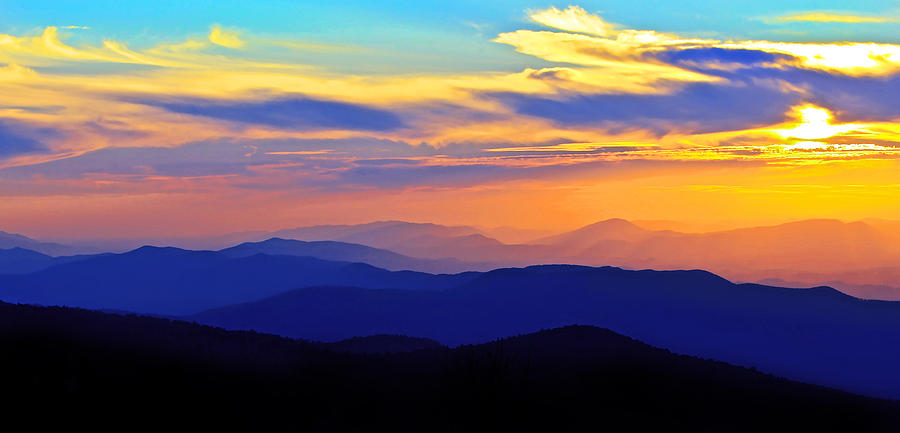 Blue Ridge Sunset, Virginia Photograph by The James Roney Collection
