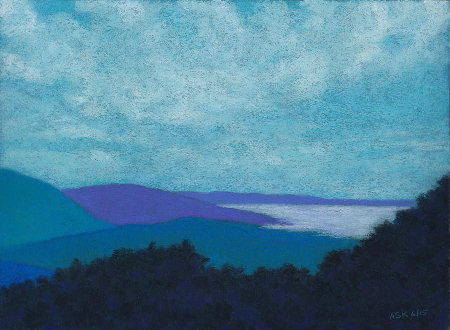 Blue Ridges 3 Pastel by Anne Katzeff