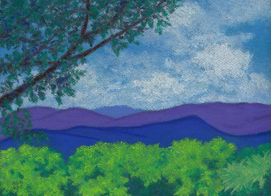 Blue Ridges 4 Pastel by Anne Katzeff