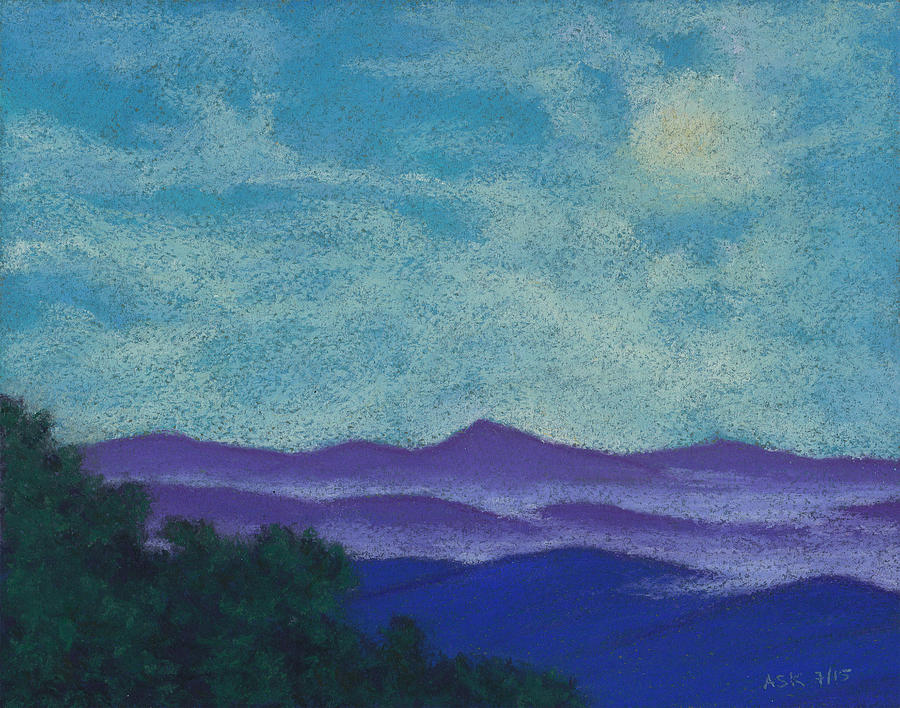 Blue Ridges Mist 1 Pastel by Anne Katzeff