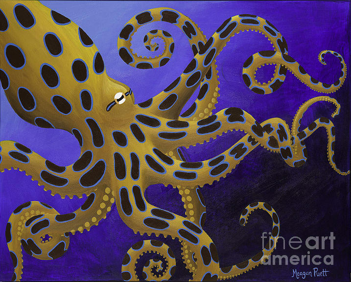 Blue Ringed Octopus Painting by Meagan Puett - Pixels