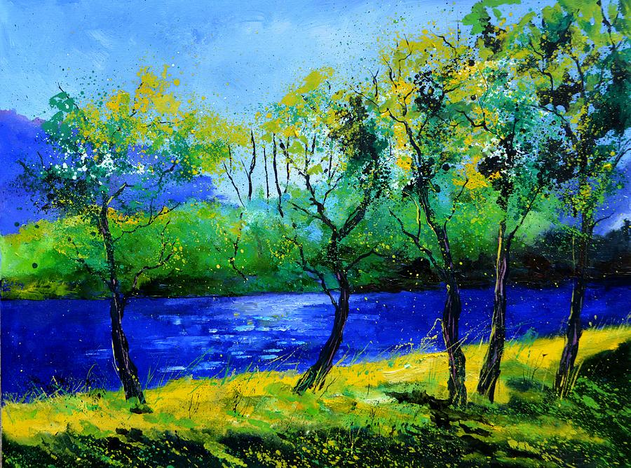 Tree Painting - Blue river  by Pol Ledent