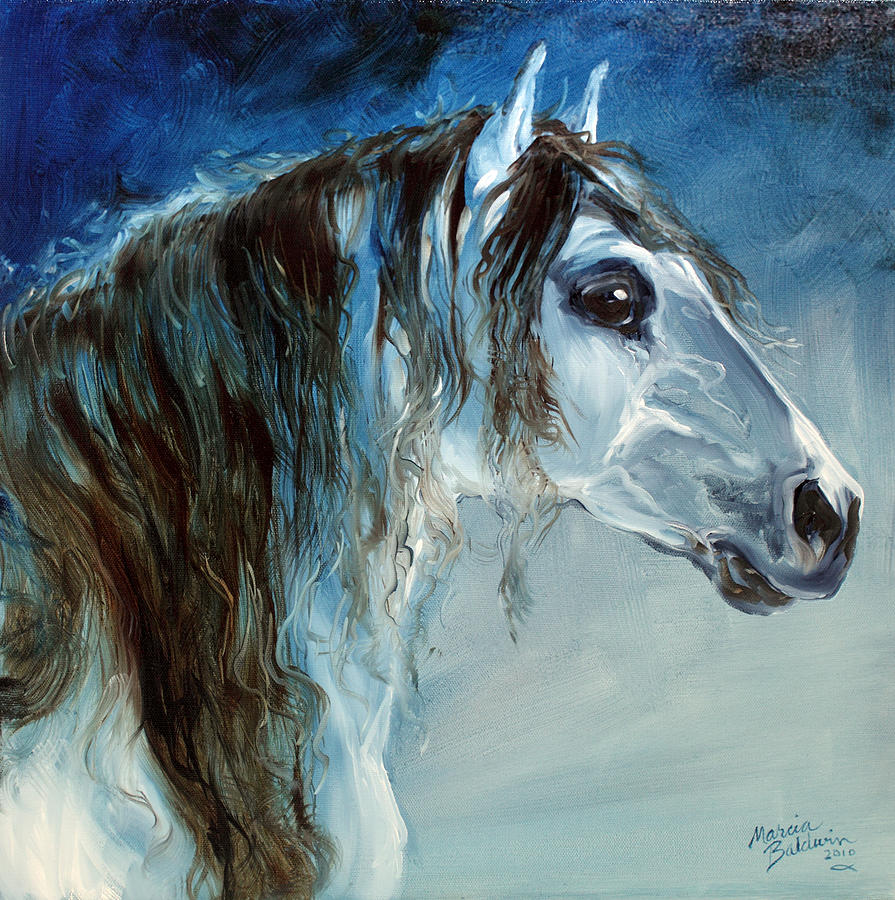 Blue Roan Twilight Painting by Marcia Baldwin