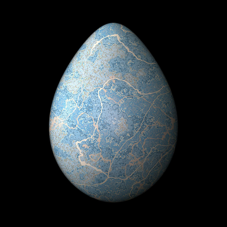 Blue Rock Egg Digital Art by Hakon Soreide